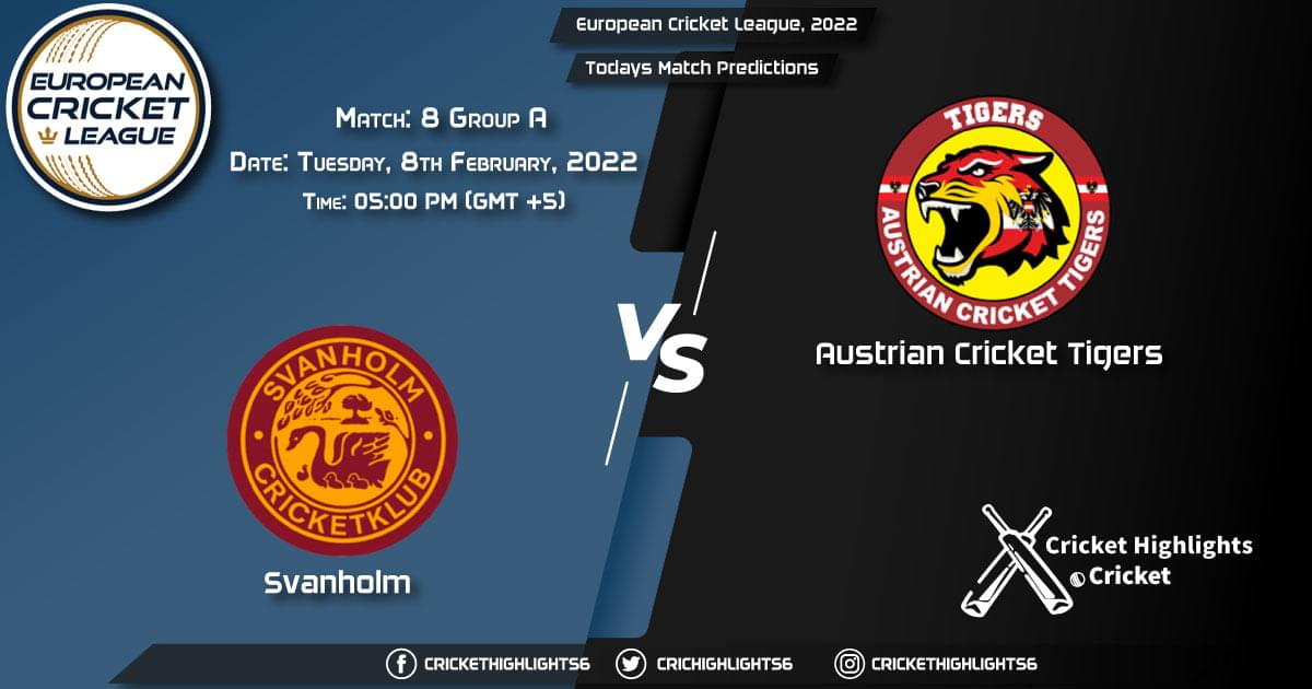 European Cricket League 2022, Group A Match 8 SVH vs ACT, Playing 11 & Today's Match Predictions