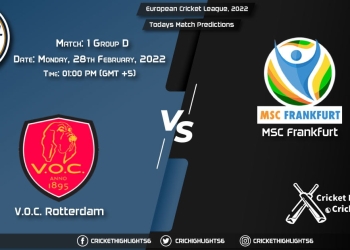 European Cricket League, 2022, Match 1 Group D VOC vs MSF, Playing 11 & Today's Match Predictions