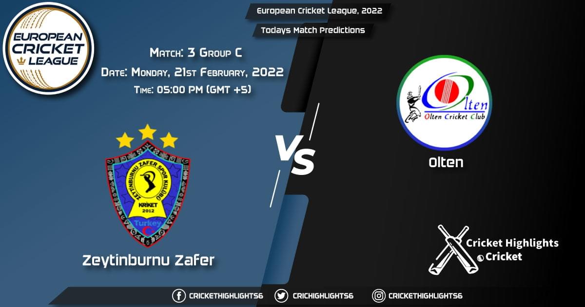 European Cricket League, 2022, Match 3 Group C ZTB vs OLT, Playing 11 & Today's Match Predictions