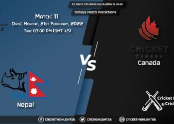 ICC Men's T20 World Cup Qualifier A, 2022, Match 11 NEP vs CAN, Playing 11 & Today's Match Predictions