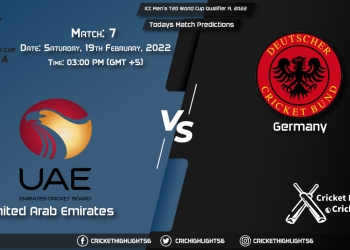 ICC Men’s T20 World Cup Qualifier A, 2022, Match 7 UAE vs GER, Playing 11 & Today's Match Predictions
