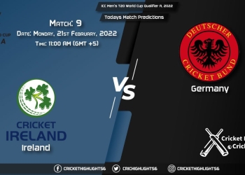 ICC Men's T20 World Cup Qualifier A, 2022, Match 9 IRE vs GER, Playing 11 & Today's Match Predictions
