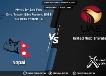ICC Men's T20 World Cup Qualifier A, 2022, Match Semi Final 1 NEP vs UAE, Playing 11 & Today's Match Predictions