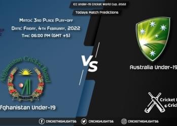 ICC Under-19 Cricket World Cup, 2022, Match 3rd Place Playoff AF-U19 vs AU-U19, Playing 11 & Today's Match Predictions
