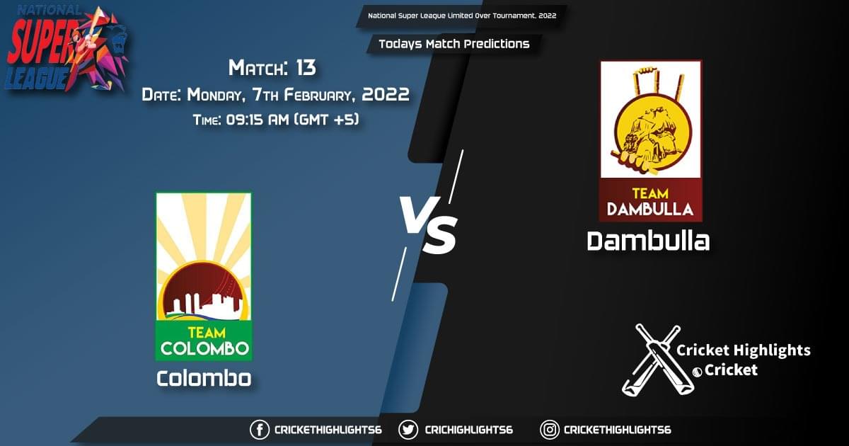 National Super League Limited Over Tournament, 2022, Match 13 COL vs DAM, Playing 11 & Today's Match Predictions
