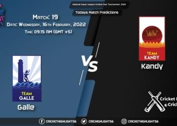 National Super League Limited Over Tournament, 2022, Match 19 GAL vs KAN, Playing 11 & Today's Match Predictions