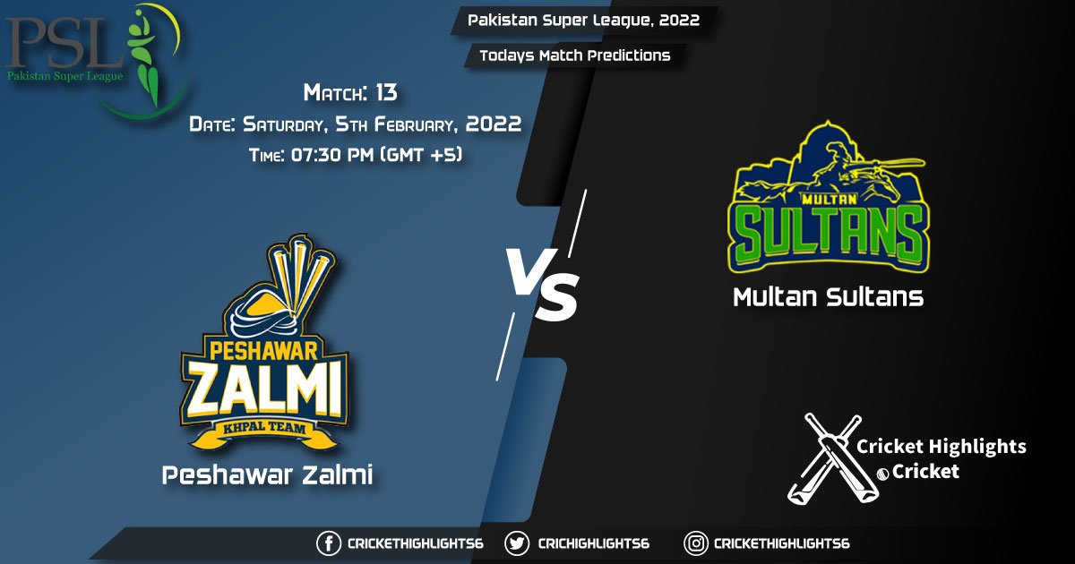 Pakistan Super League, 2022, Match 13 PES vs MUL, Playing 11 & Today's Match Predictions