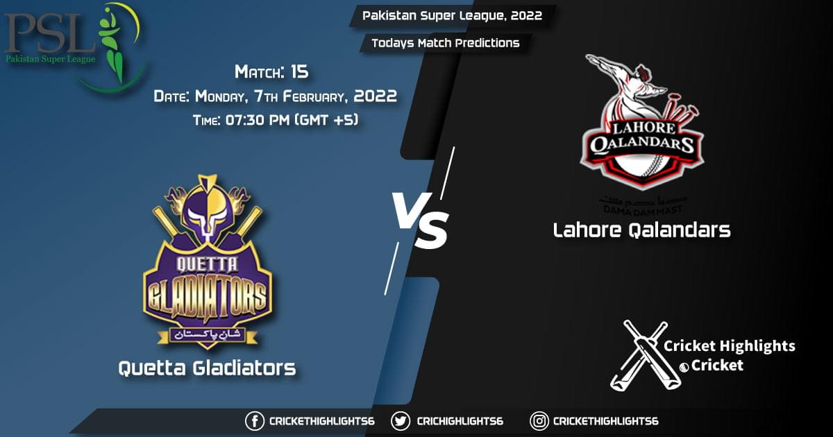 Pakistan Super League, 2022, Match 15 QUE vs LAH, Playing 11 & Today's Match Predictions