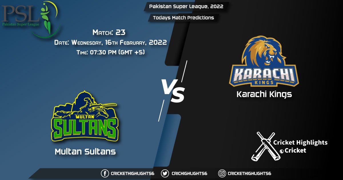 Pakistan Super League, 2022, Match 23 MUL vs KAR , Playing 11 & Today's Match Predictions