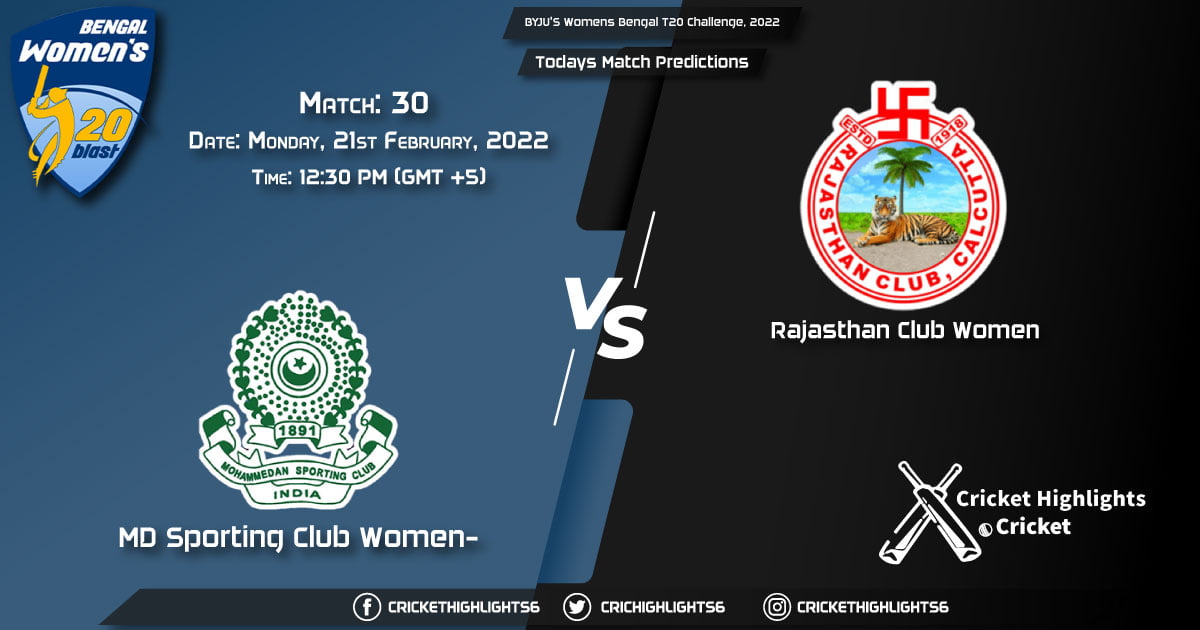 Womens Bengal T20 Challenge, 2022, Match 30 MSC-W vs RAC-W, Playing 11 & Today's Match Predictions