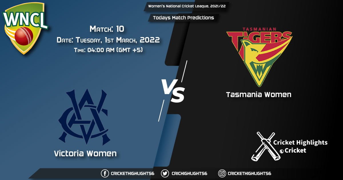 Women's National Cricket League, 202122, Match 10 VCT-W vs TAS-W, Playing 11 & Today's Match Predictions