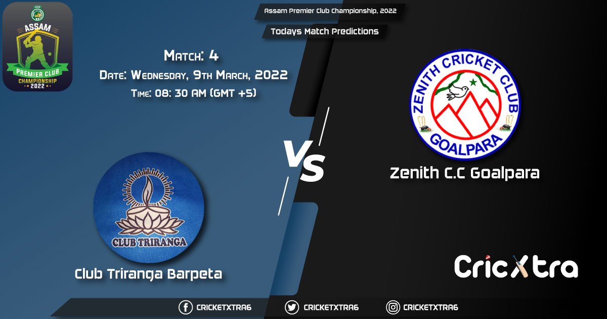 Assam Premier Club Championship, 2022, Match 4 CLT vs ZCC, Playing 11 & Today's Match Predictions