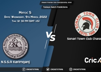 Assam Premier Club Championship, 2022, Match 5 NSS vs STC, Playing 11 & Today's Match Predictions