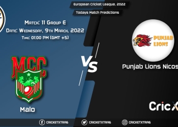 European Cricket League, 2022, Match 11 Group E MAL vs PNL , Playing 11 & Today's Match Predictions