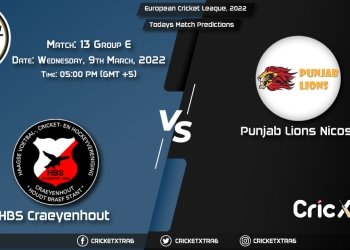 European Cricket League, 2022, Match 13 Group E HBSC vs PNL, Playing 11 & Today's Match Predictions