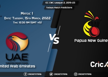 ICC CWC League 2, 2019-23, Match 1 UAE vs PNG, Playing 11 & Today's Match Predictions