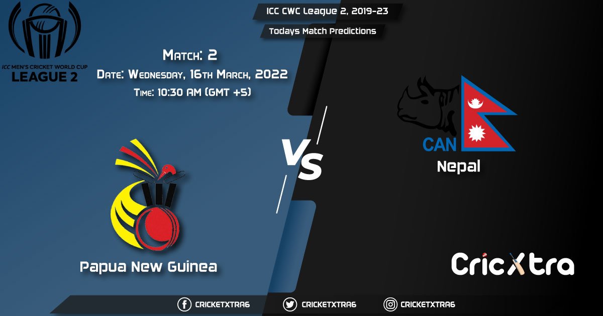 ICC CWC League 2, 2019-23, Match 2 PNG vs NEP, Playing 11 & Today's Match Predictions
