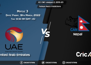 ICC CWC League 2, 2019-23, Match 3: UAE vs NEP, Playing 11 & Today's Match Predictions
