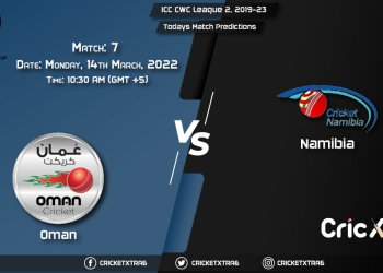 ICC CWC League 2, 2019-23, Match 7 OMN vs NAM, Playing 11 & Today's Match Predictions
