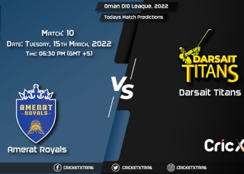 Oman D10 League, 2022, Match 10 AMR vs DAT, Playing 11 & Today's Match Predictions