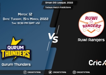 Oman D10 League, 2022, Match 12 QUT vs RUR, Playing 11 & Today's Match Predictions