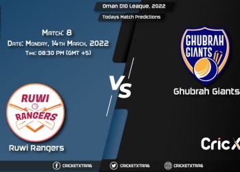 Oman D10 League, 2022, Match 8 RUR vs GGI, Playing 11 & Today's Match Predictions