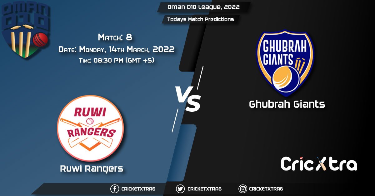 Oman D10 League, 2022, Match 8 RUR vs GGI, Playing 11 & Today's Match Predictions