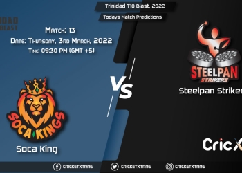 Trinidad T10 Blast, 2022, Match 13 SCK vs SPK, Playing 11 & Today's Match Predictions