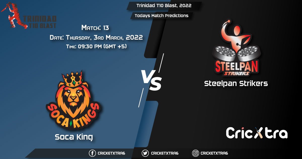 Trinidad T10 Blast, 2022, Match 13 SCK vs SPK, Playing 11 & Today's Match Predictions
