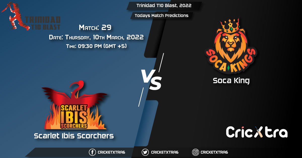 Trinidad T10 Blast, 2022, Match 29 SLS vs SCK, Playing 11 & Today’s Match Predictions