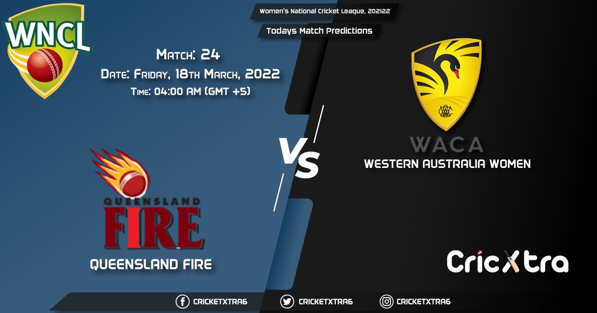 Women's National Cricket League, 202122, Match 24 QUN-W vs WA-W, Playing 11 & Today's Match Predictions