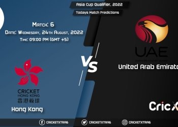 Asia Cup Qualifier, 2022, HK vs UAE 6th Match Prediction, Fantasy Cricket Tips, Pitch Report and Injury Update
