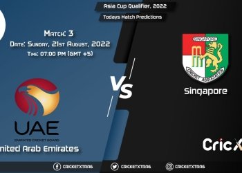 Asia Cup Qualifier, 2022, UAE vs SIN 3rd Match Prediction, Fantasy Cricket Tips, Pitch Report and Injury Update