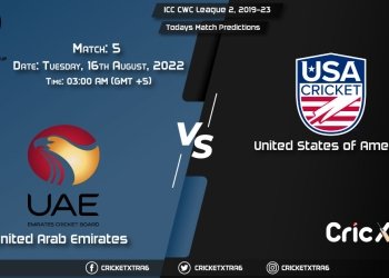 ICC CWC League 2, 2019-23, UAE vs USA 5th Match Prediction, Fantasy Cricket Tips, Pitch Report and Injury Update
