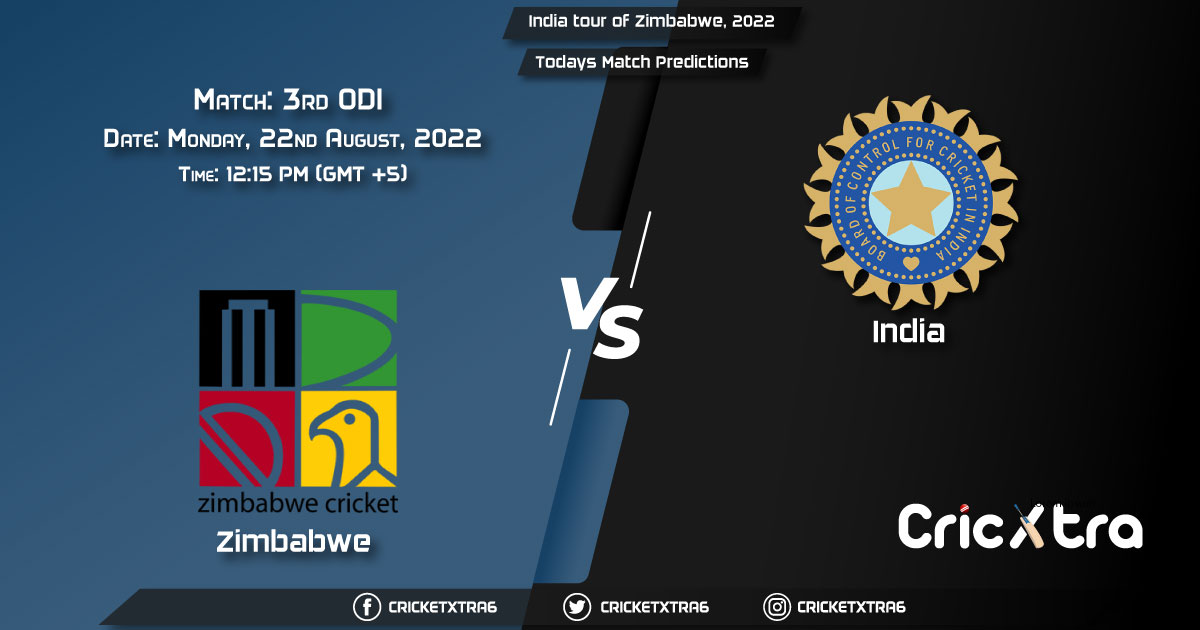 India tour of Zimbabwe, 2022, ZIM vs IND 3rd ODI Match Prediction, Fantasy Cricket Tips, Pitch Report and Injury Update