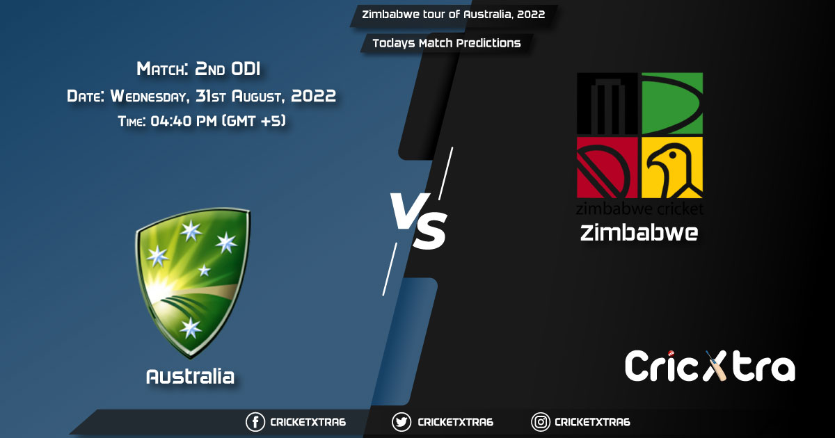 Zimbabwe tour of Australia, 2022, AUS vs ZIM 2nd ODI Match Prediction, Fantasy Cricket Tips, Pitch Report and Injury Update