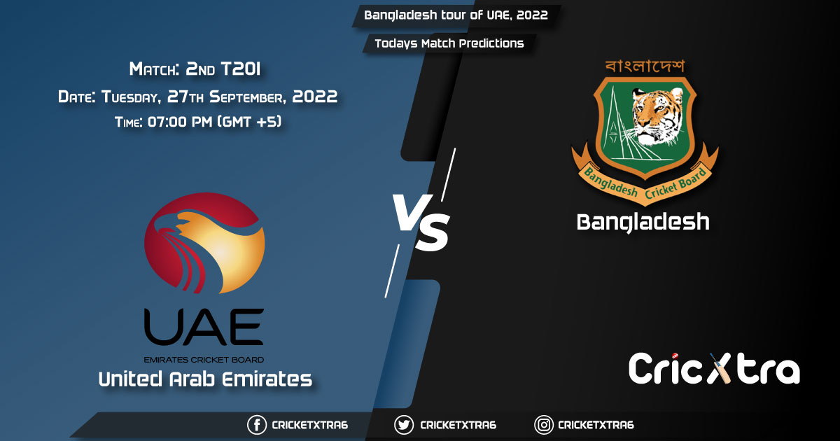 Bangladesh tour of UAE, 2022, UAE vs BAN 2nd T20I Match Prediction, Fantasy Cricket Tips, Pitch Report and Injury Update