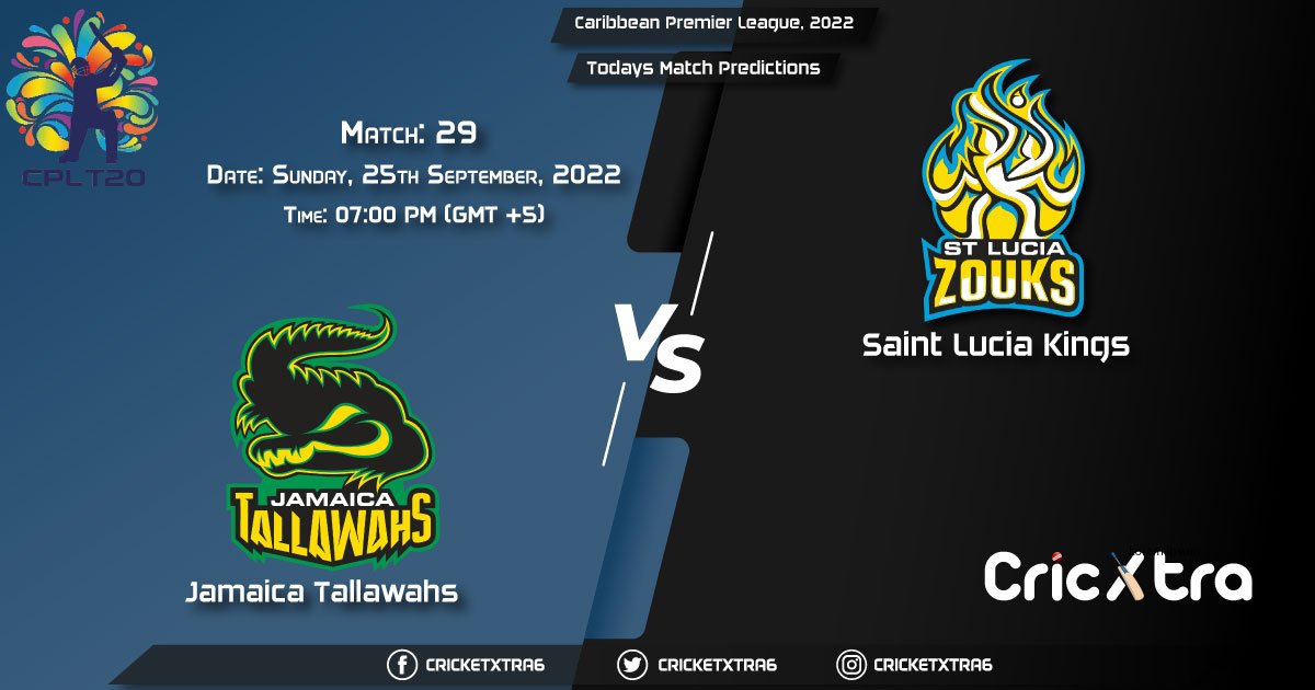 Caribbean Premier League, 2022, JAM vs SLK 29th Match Prediction, Fantasy Cricket Tips, Pitch Report and Injury Update