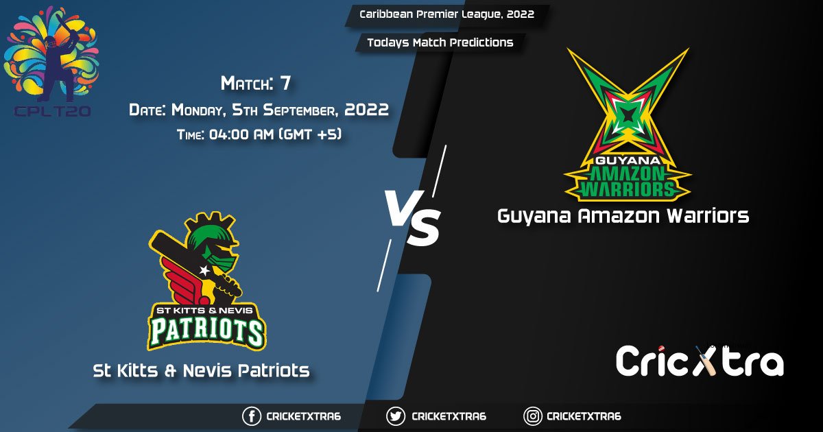 Caribbean Premier League, 2022, SKN vs GUY 7th Match Prediction, Fantasy Cricket Tips, Pitch Report and Injury Update