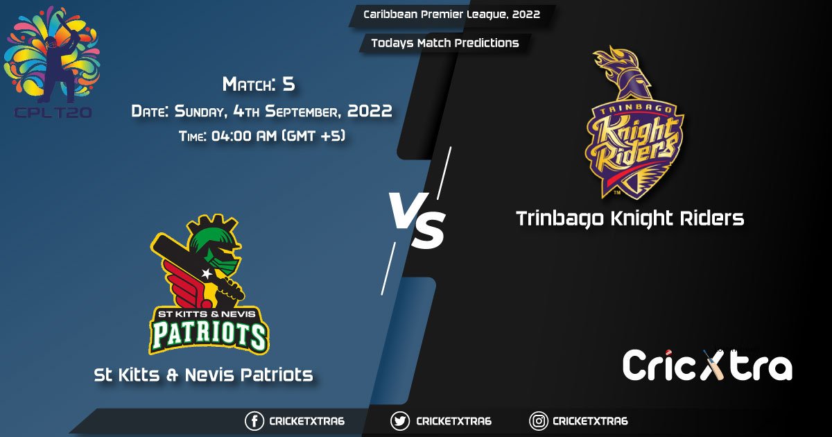 Caribbean Premier League, 2022, SKN vs TKR 5th Match Prediction, Fantasy Cricket Tips, Pitch Report and Injury Update