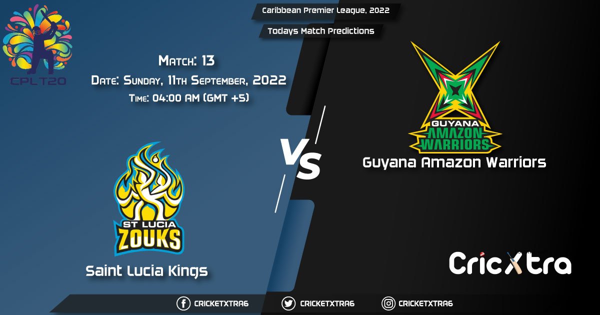 Caribbean Premier League, 2022, SLK vs GUY 13th Match Prediction, Fantasy Cricket Tips, Pitch Report and Injury Update