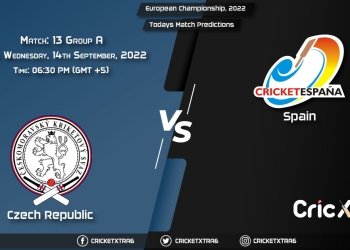 European Championship, 2022, CZR vs SPA Group A - Match 13 Prediction, Fantasy Cricket Tips, Pitch Report and Injury Update