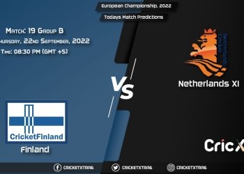 European Championship, 2022, FIN vs NED XI Group B - Match 19 Prediction, Fantasy Cricket Tips, Pitch Report and Injury Update