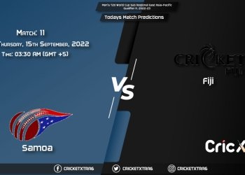 Men's T20 World Cup Sub Regional East Asia-Pacific Qualifier A, 2022-23, SMO vs FJ 11th Match Prediction, Fantasy Cricket Tips, Pitch Report and Injury Update