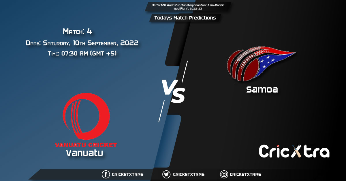 Men's T20 World Cup Sub Regional East Asia-Pacific Qualifier A, 2022-23, VAN vs SMO 4th Match Prediction, Fantasy Cricket Tips, Pitch Report and Injury Update