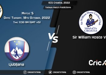 ECS Croatia, 2022, LJU vs SWH 5th Match Prediction, Fantasy Cricket Tips, Pitch Report and Injury Update