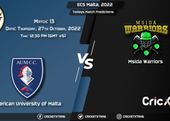 ECS Malta, 2022, AUM vs MSW 13th Match Prediction, Fantasy Cricket Tips, Pitch Report and Injury Update