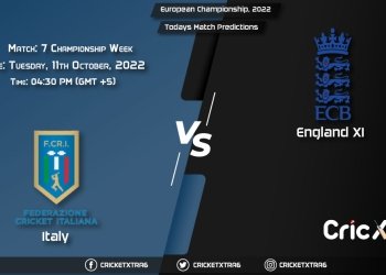 European Championship, 2022, ITA vs ENG-XI Championship Week - Match 7 Prediction, Fantasy Cricket Tips, Pitch Report and Injury Update