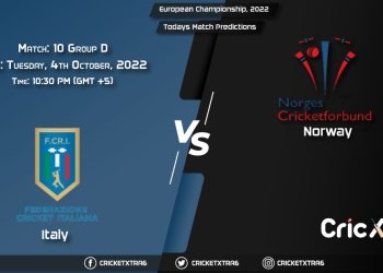 European Championship, 2022, ITA vs NOR Group D - Match 10 Prediction, Fantasy Cricket Tips, Pitch Report and Injury Update