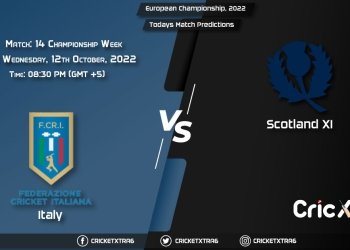 European Championship, 2022, ITA vs SCO-XI Championship Week - Match 14 Prediction, Fantasy Cricket Tips, Pitch Report and Injury Update